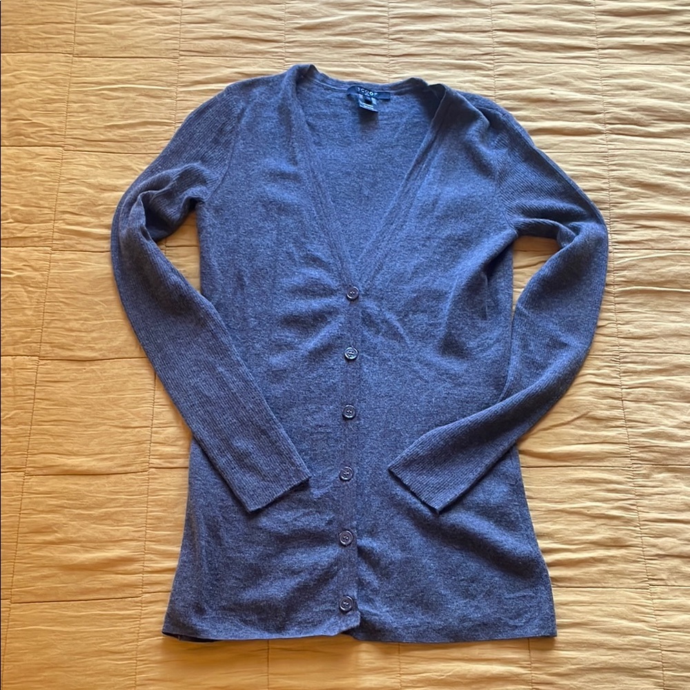 Women's brown 100% cashmere cardigan